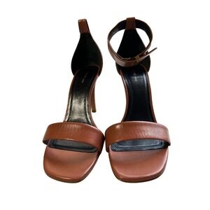 CELINE Paris Brown Leather Ankle Strap Heels Size 38.5 – Missing Strap